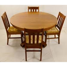 In today's language, mission is a term that can refer to a few different historic styles, but most people understand it to be referring to the craftsman style. Sold Price Mission Round Oak Dining Table And 4 Chairs Invalid Date Cst