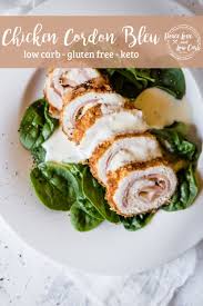 It tends to ooze out as it bakes, leaving chicken with ham and no cheese, unless you scrape it off the baking sheet and serve it. Keto Chicken Cordon Bleu Peace Love And Low Carb