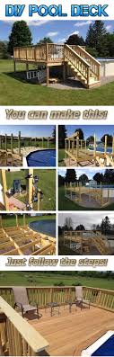 Take Your Above Pool Experience To The Next Level With This Diy Pool Deck Find Out How Easy Is To Build One From This Backyard Pool Pool Landscaping Diy Pool