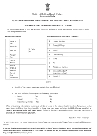 India You Are Required To Declare Health Condition Travel History Upon Arrival