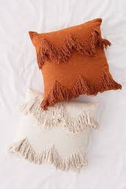 Sadie Fringe Throw Pillow Orange Throw Pillows Throw Pillows Diy Pillows