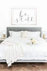 White Bedroom Which Exudes Calming Vibes Give It An Added Glam With Gold Lampshades And Large Wa Small Master Bedroom Contemporary Chic Bedroom Simple Bedroom