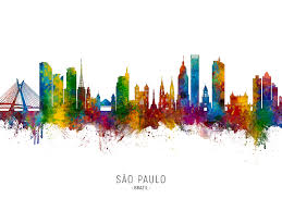 Sao paulo skyline free vector. Sao Paulo Skyline Brazil Digital Art By Michael Tompsett