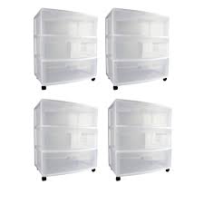 Maybe you would like to learn more about one of these? Sterilite 25 625 In H X 15 25 In W X 21 875 In D Home 3 Drawer Wide Storage Cart Container With Casters 4 Pack 4 X 29308001 The Home Depot