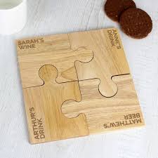 Buy personalised puzzles and wooden jigsaw puzzles online. Personalised Free Text Jigsaw Coasters