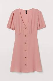 Creped Dress Light Pink Ladies H M Us Pink Dress Casual Casual Dress Outfits Casual Style Outfits
