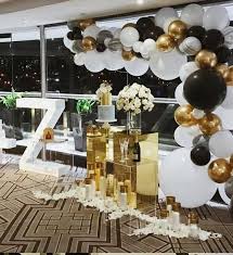 Glamorous Black And Gold 50th Birthday Party Decorations Gatsby Classic Gatsby Party Decorations Balloon Decorations Birthday Parties
