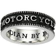 King Baby Studio Indian Motorcycle Logo Coin Edge Band Ring King Baby Studio Motorcycle Ring Indian Motorcycle Logo