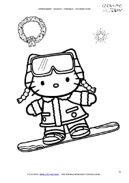 Printable hello kitty christmas coloring page. Color Xmas Hello Kitty Christmas Coloring Page Christmas 94