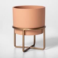 Stoneware Planter With Stand Orange Gold Project Target Stoneware Planter Stoneware Orange Gold