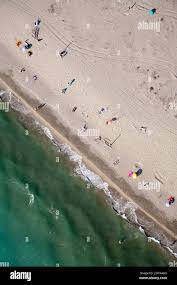 Veduta aerea della spiaggia di Lecciona a Viareggio, Torre del Lago,  Toscana Foto stock - Alamy