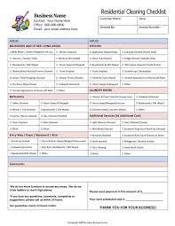 Business Residential Cleaning Checklist House Cleaning Checklist Clean House Cleaning Checklist Template