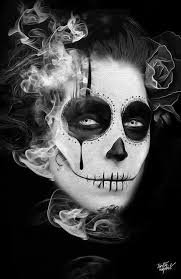 Black And White Sugar Skull Tattoo Black And White Sugar Skull Girl Mexican Skulls Sugar Skull Makeup