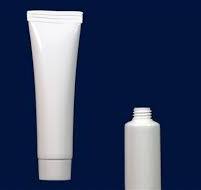 ½ oz - 19mm x 80mm (¾ in x 3-1/8 in) white MDPE squeeze tube with Al seals on the orifice and white smooth screw cap - Product Code: TOD-2-2