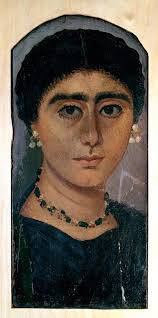 Porträtt av en kvinna, från Fayum, 1000-400-talet (enkaustiskt vax på trä)