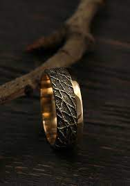 Unusual Black Gold Wedding Band Rustic Black Ring Men S Etsy In 2021 Rings For Men Mens Wedding Rings Black Rings