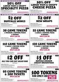 50 Off Pizza 100 Tokens For 20 More At Chuck E Cheese Pizza Chuck E Cheese Cheese Pizza Pizza Special
