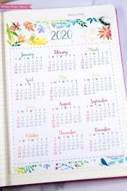 2020 Calendar Template Printable Watercolor Bullet Journal Printable Binder Year Bullet Journal Yearly Bullet Journal Ideas Pages Bullet Journal Printables