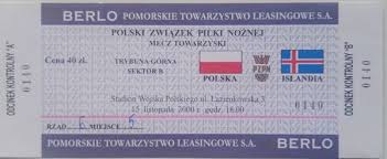 9 czerwca przy bułgarskiej kadra jerzego brzęczka rozegra ostatnią grę kontrolną przed wyjazdem na mistrzostwa europy. Bilet Polska Islandia Mecz Towarzyski Gorna Trybuna 15 11 2000 Bilety Reprezentacja Reprezentacja Polski Antykwariat Sportowy Ksiazki Pamiatki Sportowe Gadzety Klubowe