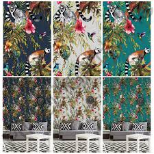 Holden Lemur Wallpaper Animals Floral Metallic Tropical Ebay Feature Wallpaper Metallic Wallpaper Wall Wallpaper