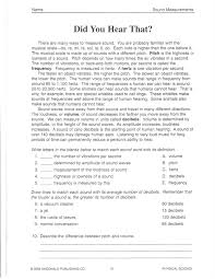 Science Worksheets For 8th Grade Physical Science Did You Hear That 101roxm 2 550 3 300 In 2020 8th Grade Math Worksheets Science Worksheets 8th Grade Science