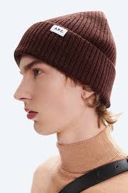 A.P.C. wool beanie Bonnet New Billie brown color at PRM US