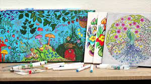 It has multiple color option, you can choose different brush sizes. Johanna Basford Coloring Canvas Mini Tutorial Youtube