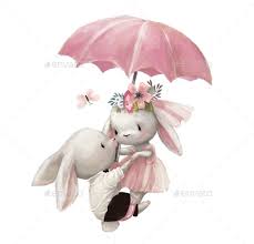 cute wedding couple of hares fly with umbrella in 2021 bunny drawing bunny art kids wall decals