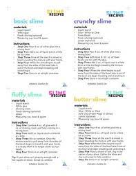 Basic Slime Recipe Cards Basic Slime Recipe Slime Recipe Diy Slime Recipe