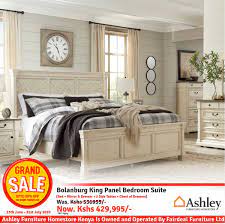 With this bedroom set you can finally complete your home decor and create the bedroom atmosphere you can't wait to come home to. Two Rivers On Twitter The Bolanburg King Panel Bed Set Exudes A Mix Of Styles Including Shabby Chic Casual Cottage And A Touch Of Down Home Country Available Ashleyfurn Ke Located On First