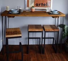 tall reclaimed wood industrial hairpin legs kitchen breakfast etsy coffee table wood wood and metal desk oak wood stain