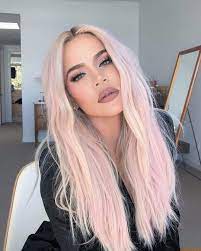 A light pink hair color is a soft and muted shade of pink. The 10 Drugstore Find Khloe Kardashian Used To Color Her Hair Cotton Candy Pink Pastel Pink Hair Color Pink Blonde Hair Unnatural Hair Color