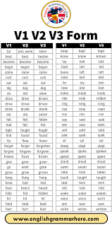 v1 v2 v3 form list, base form, simple
