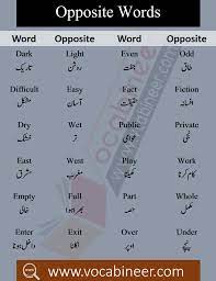 Opposite Words List With Meaning In Urdu Pdf Vocabineer Opposite Words Urdu Words With Meaning English Opposite Words