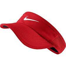 Nike Women S Nikecourt Featherlight Tennis Visor S M 657 University Red Black White Todays Shopping Nike Women Nike Visor How To Wear Headbands