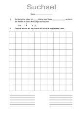 Mit dem folgenden formular können sie kostenlos ein suchsel (wortsuchrätsel, wortgitter. Arbeitsmaterialien Suchsel Vorlage 4teachers De