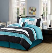 Black And Teal Comforter Set Walmart 7 Piece Cherika Turquoise Black Comforter Set Comforter Sets Black Comforter Sets Black Comforter