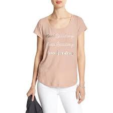 Banana Republic Women Scoop Neck Graphic Tee 61 Ils Liked On Polyvore Featuring Tops T Shirts Short Sleeve T Shirt Banana Republic Women Women Pink Tops