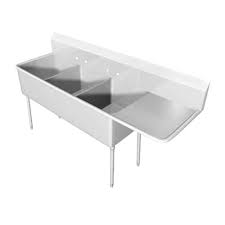 three compartment scullery sink 104