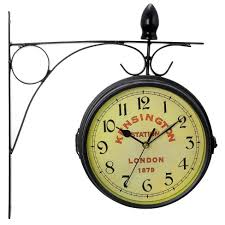 Maybe you would like to learn more about one of these? Bedford Clock Collection Double Sided Wall Clock Vintage Antique Look Mount Station Clock Target