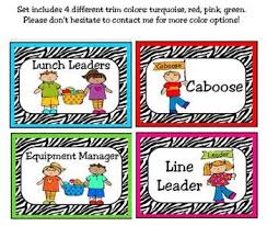 Classroom Leaders Job Cards Zebra Print Classroom Jobs Classroom Labels Teaching Kindergarten