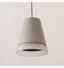 Modern Light Fitting Made Of Concrete And Resin Conical Oracle Adjustable ceiling hook suspension with 2 metres of black flex.