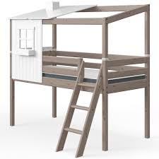 Tolles halbhohes bett aus der white serie von flexa. Flexa Halbhohes Bett Haus Mit Halbem Dach Weiss Braun Bei Kinder Raume