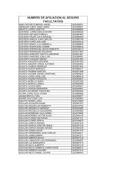 NUMERO DE AFILIACION AL SEGURO FACULTATIVO