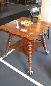 What A Stunning Piece Tiger Oak With Glass Ball Claw Feet Antique Oak Furniture Antique Decor Oak Furniture
