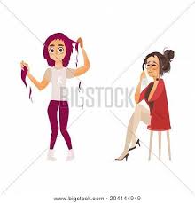 Some people, mostly men, may even shave their heads. Vector Flat Women Vector Photo Free Trial Bigstock