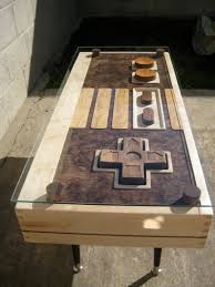Nintendo Table Made Of Wood If I Could Only Make It Geek Home Decor Koffietafel Huis Ideeen Decoratie