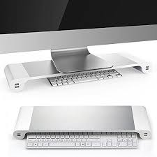 Kernorv Pour Ordinateur Portable Support De Moniteur Barre D Espace Moniteur D Ordinateur Riser Multifonctions Organiseur De Bureau En Aluminium Apple Producten