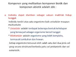 Komponen Ekosistem Yang Terdiri Dari Makhluk Hidup Disebut Sebutkan Itu