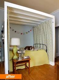 Placing the sofa against the long edge of the bed, so that the sofa itself forms a sort of division between the living space and sleeping space. Before After Maura S Smart Studio Sleeping Solution Studio Apartment Apartment Decor Small Room Design